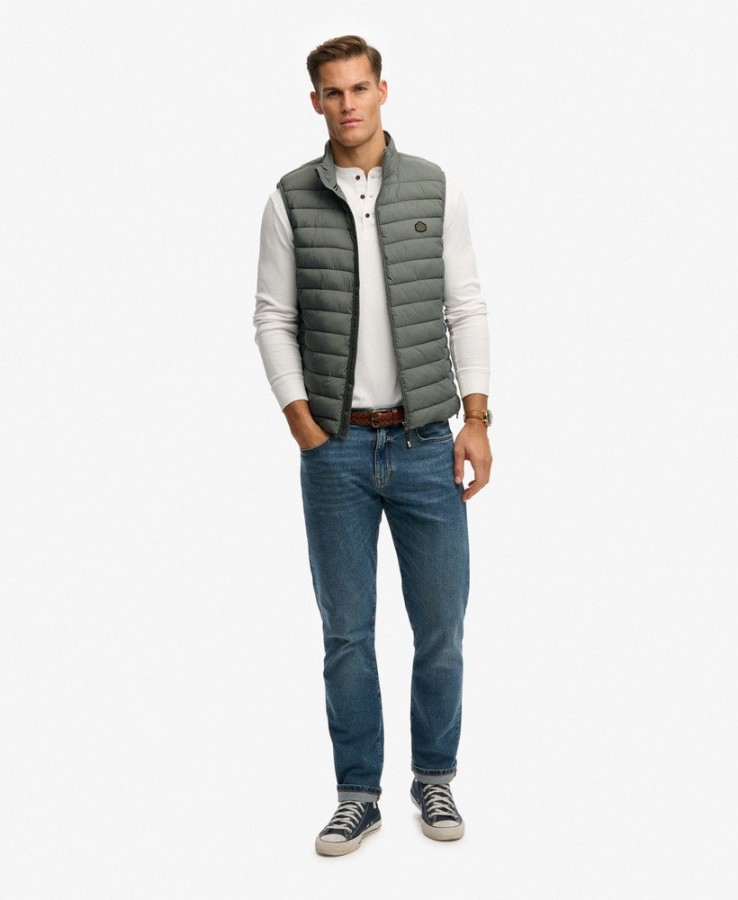 Afbeelding van M5012341A - WN1 - Fuji Padded Bodywarmer - Biker Grey  - Heren Bodywarmer  - SuperDry